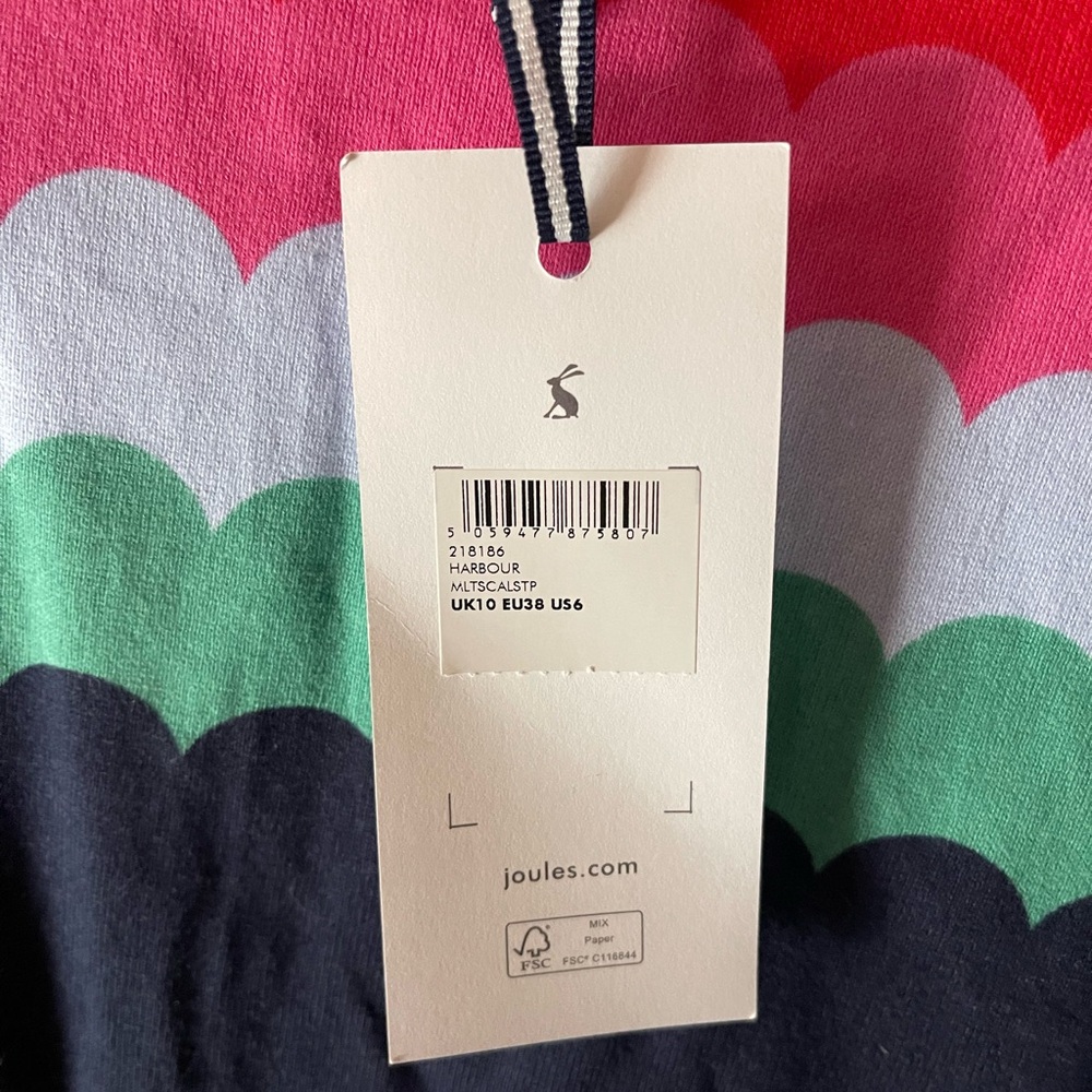 NWT Joules Harbour Scalloped Striped Tee Shirt Jersey Top - Picture 5 of 5